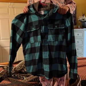 Boys Columbia flannel hoodie